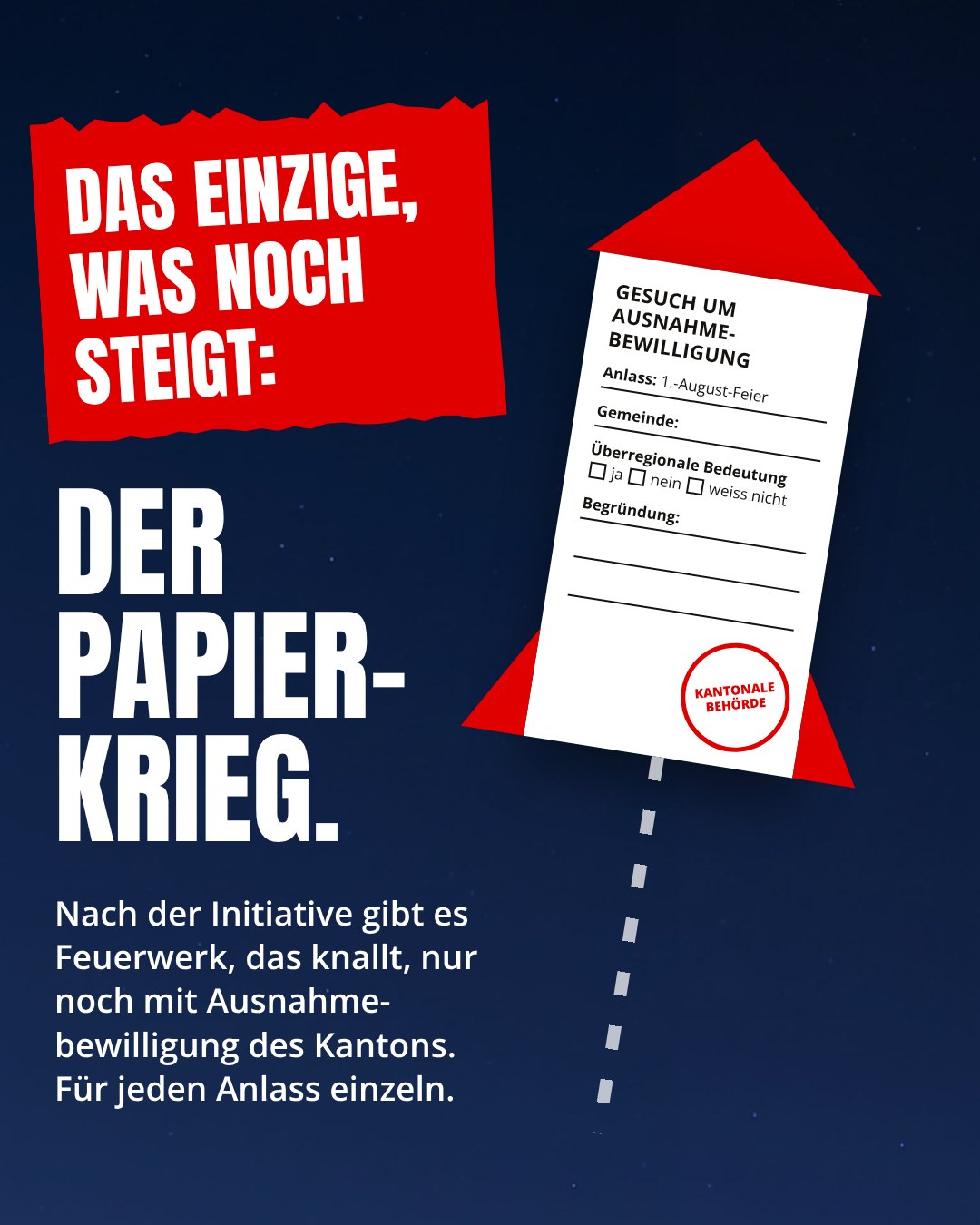 Sujet: Der Papierkrieg. Eine Rakete aus Formularen.